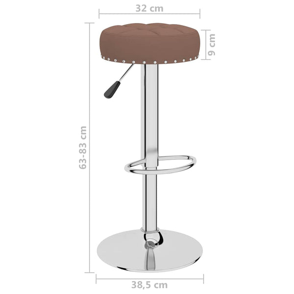 Barhocker 2er Set Braun Stoff