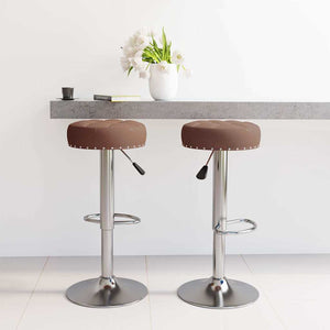 Barhocker 2er Set Braun Stoff