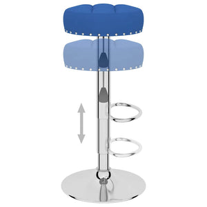 Barhocker 2 Stk. Blau Stoff