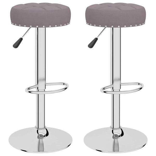 vidaXL Bar Stools 2 pcs Taupe Fabric