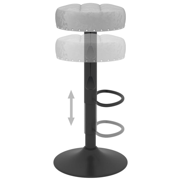 2er Set Barhocker Grau Samt