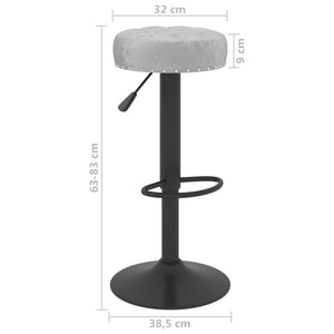 2er Set Barhocker Grau Samt