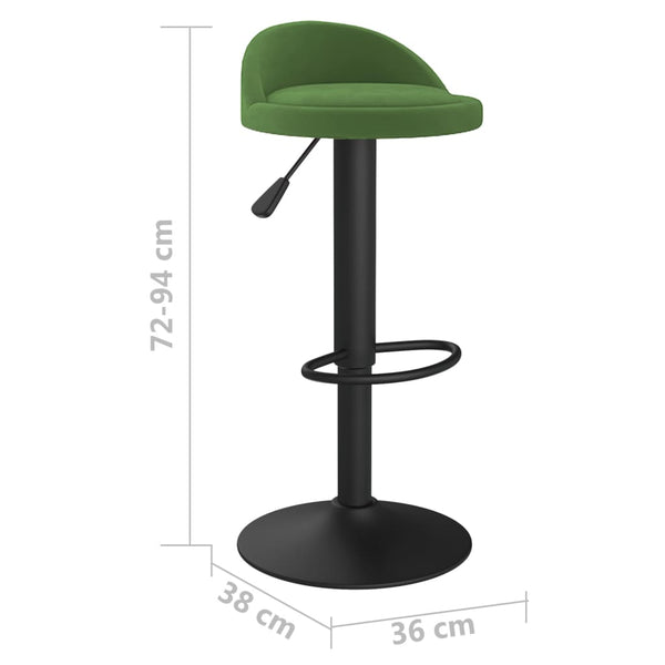 vidaXL Tabouret de bar vert foncé velours