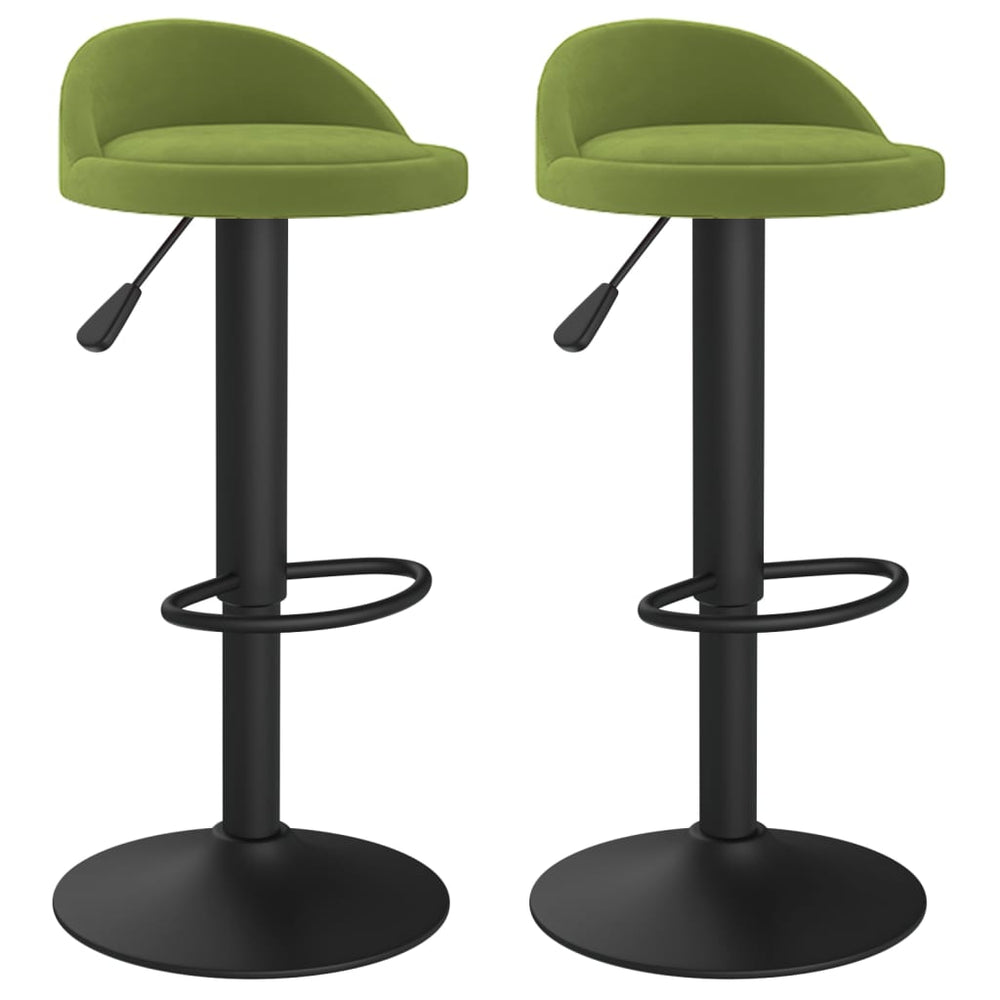 2er Set Barhocker Hellgrün Samt