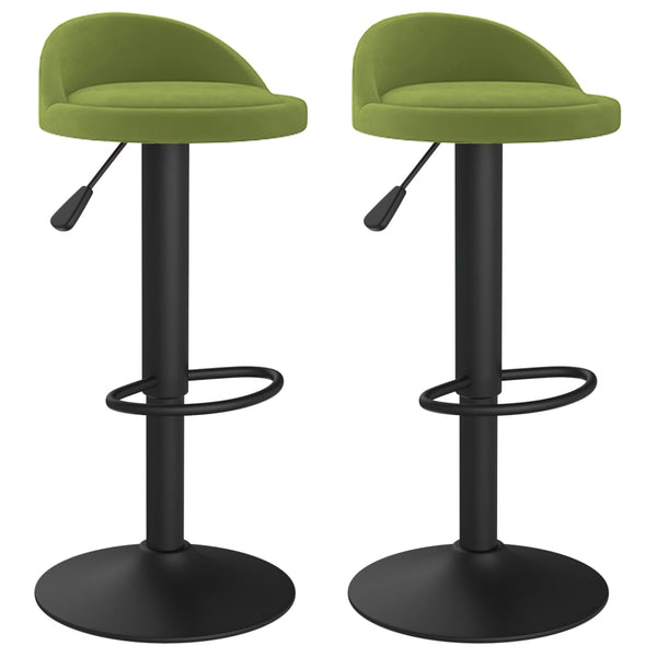 2er Set Barhocker Hellgrün Samt
