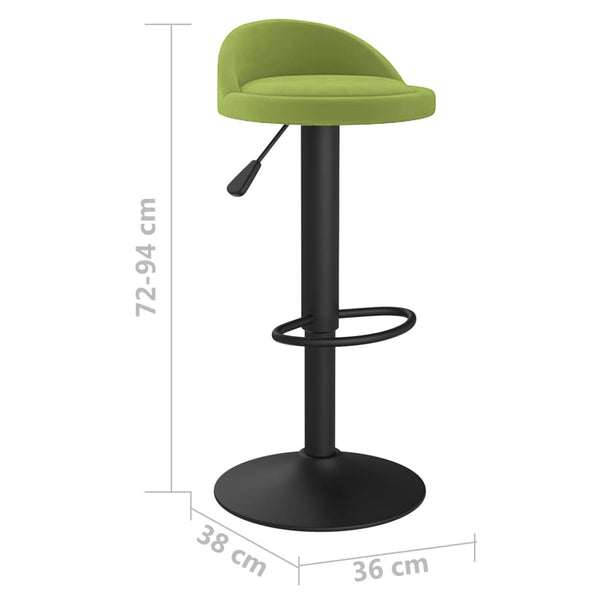 2er Set Barhocker Hellgrün Samt