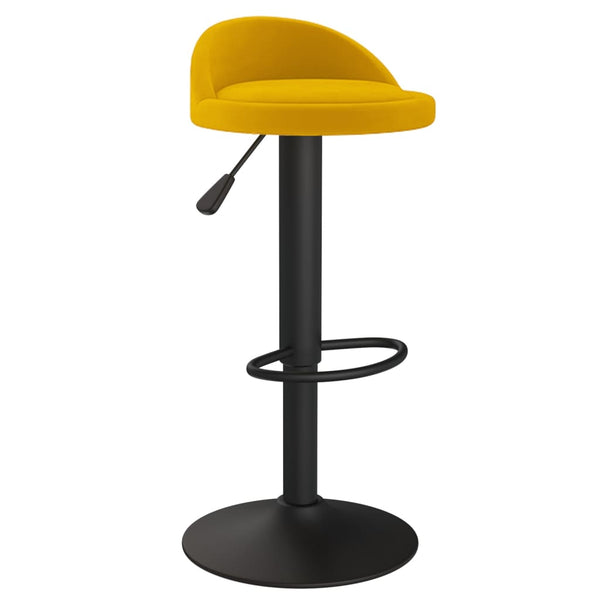 Gelbe Samt Barhocker, 2er Set