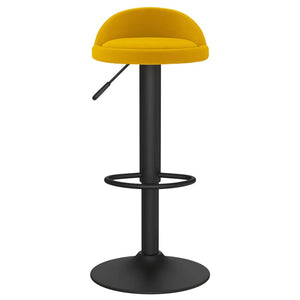 Gelbe Samt Barhocker, 2er Set