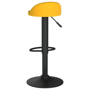 Gelbe Samt Barhocker, 2er Set