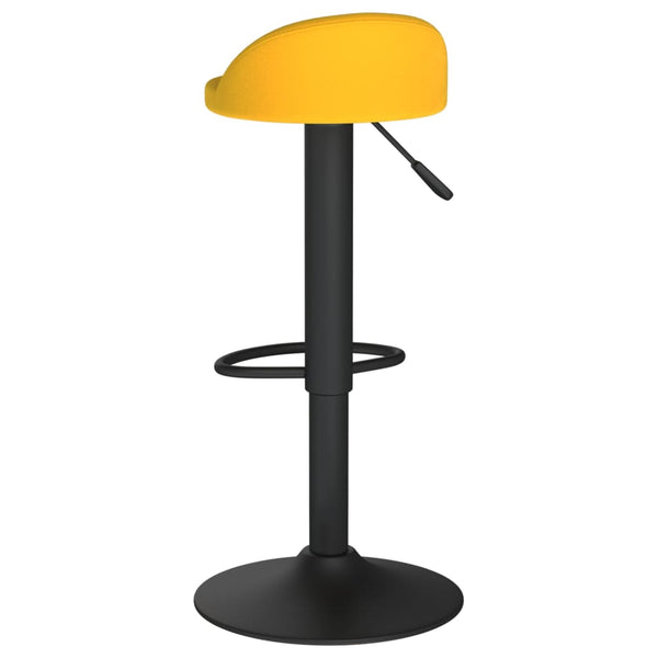 Gelbe Samt Barhocker, 2er Set