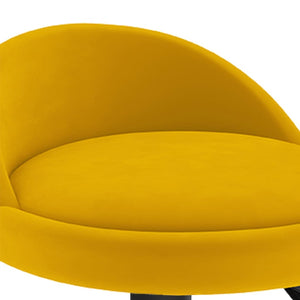 Gelbe Samt Barhocker, 2er Set