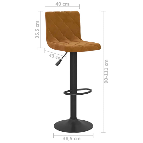 Barhocker Braun Samt 2er Set
