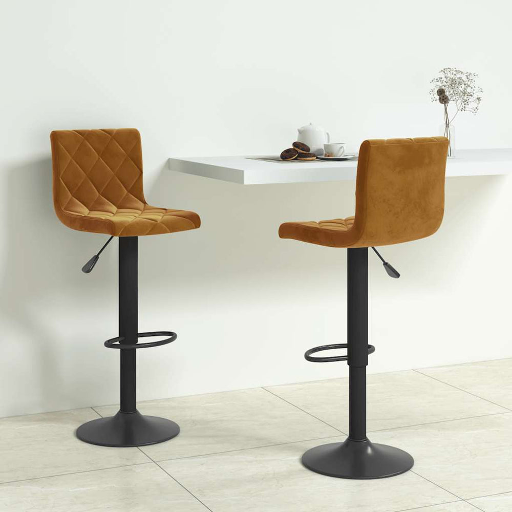 Barhocker Braun Samt 2er Set