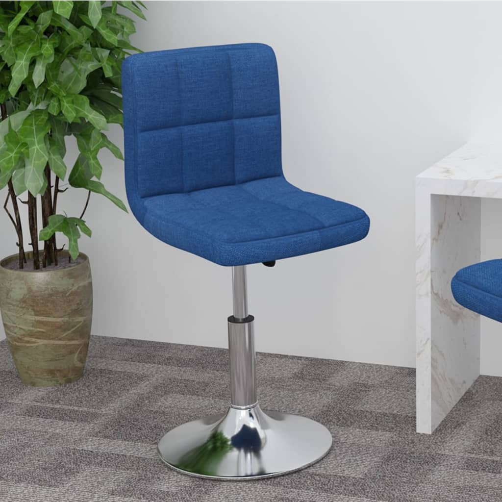 Drehbarer Barhocker, blauer Stoff