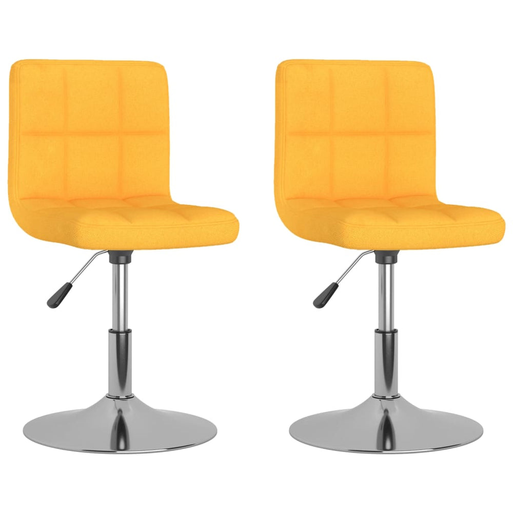 Gelbe Drehstühle für Esszimmer, 2er Set