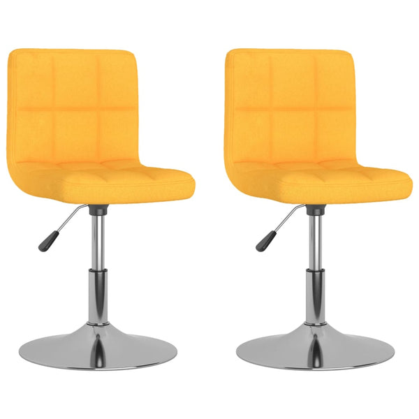 Gelbe Drehstühle für Esszimmer, 2er Set
