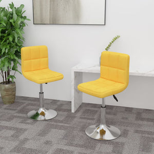 Gelbe Drehstühle für Esszimmer, 2er Set