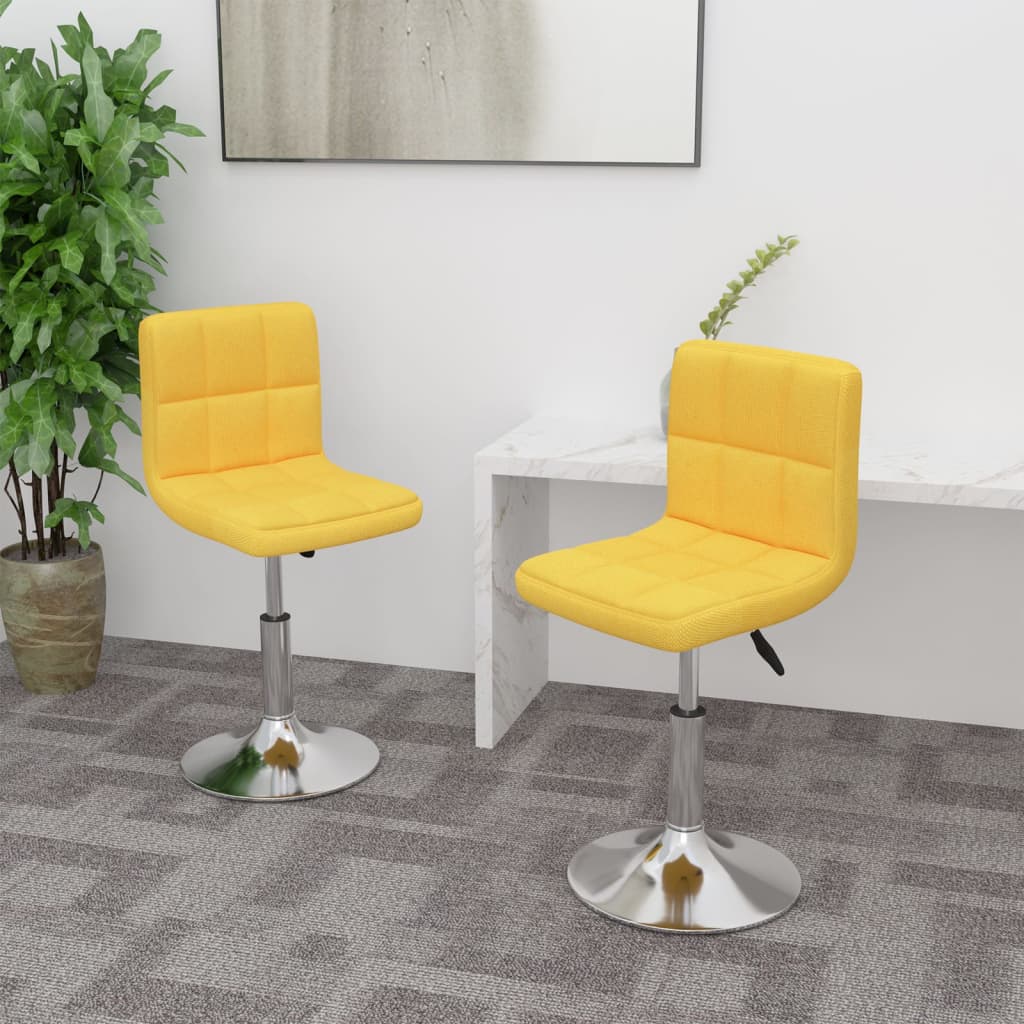 Gelbe Drehstühle für Esszimmer, 2er Set