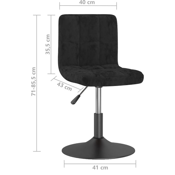 Drehbarer Barhocker Schwarz Samt