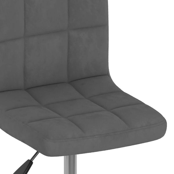 vidaXL Tabouret de bar pivotant Gris foncé Velours