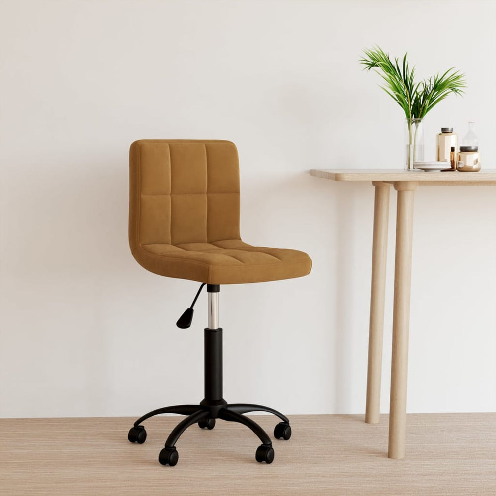 Drehbarer Bürostuhl Braun Samt