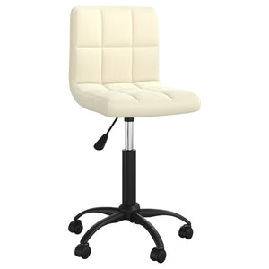 vidaXL Chaise de bureau pivotante crème velours