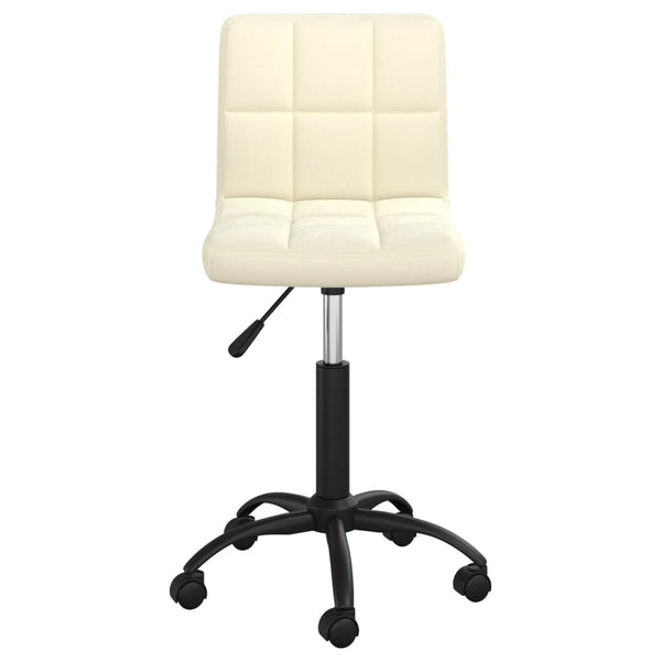 vidaXL Chaise de bureau pivotante crème velours