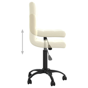 vidaXL Chaise de bureau pivotante crème velours
