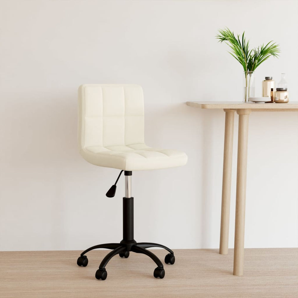 Drehbarer Bürostuhl Creme Samt