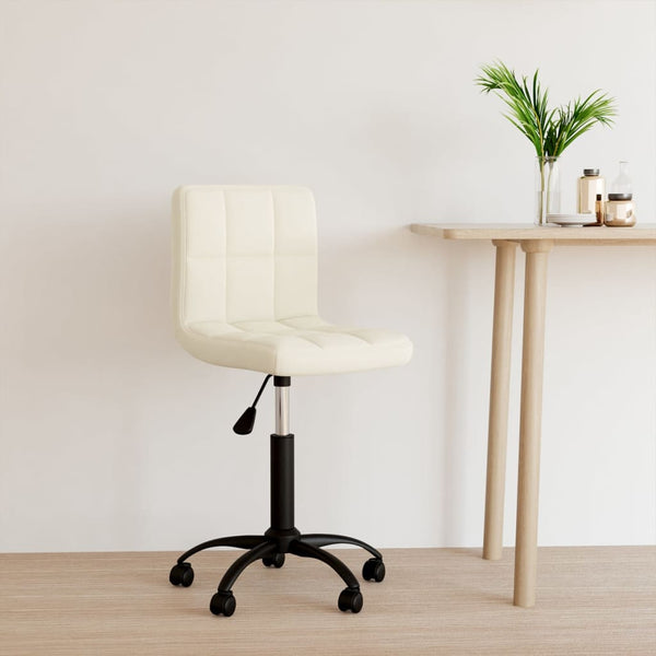 vidaXL Chaise de bureau pivotante crème velours