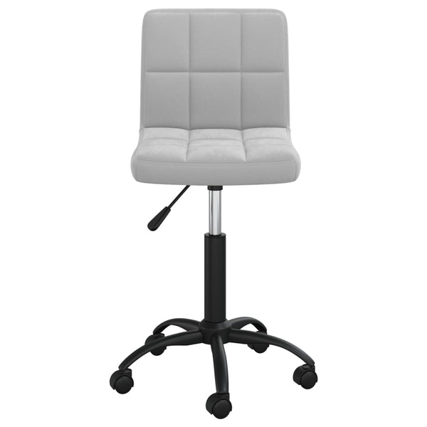 vidaXL Chaise de Bureau Pivotante Gris Clair Velours