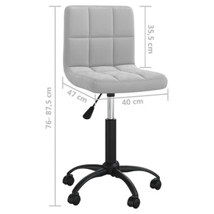vidaXL Chaise de Bureau Pivotante Gris Clair Velours