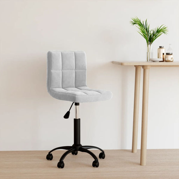 vidaXL Chaise de Bureau Pivotante Gris Clair Velours
