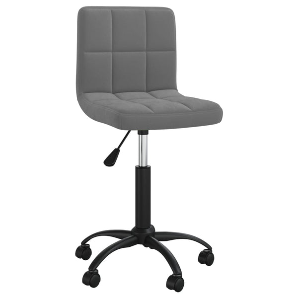 vidaXL Chaise de bureau pivotante velours gris foncé