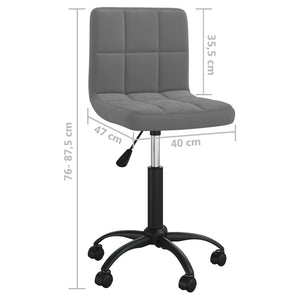 vidaXL Chaise de bureau pivotante velours gris foncé