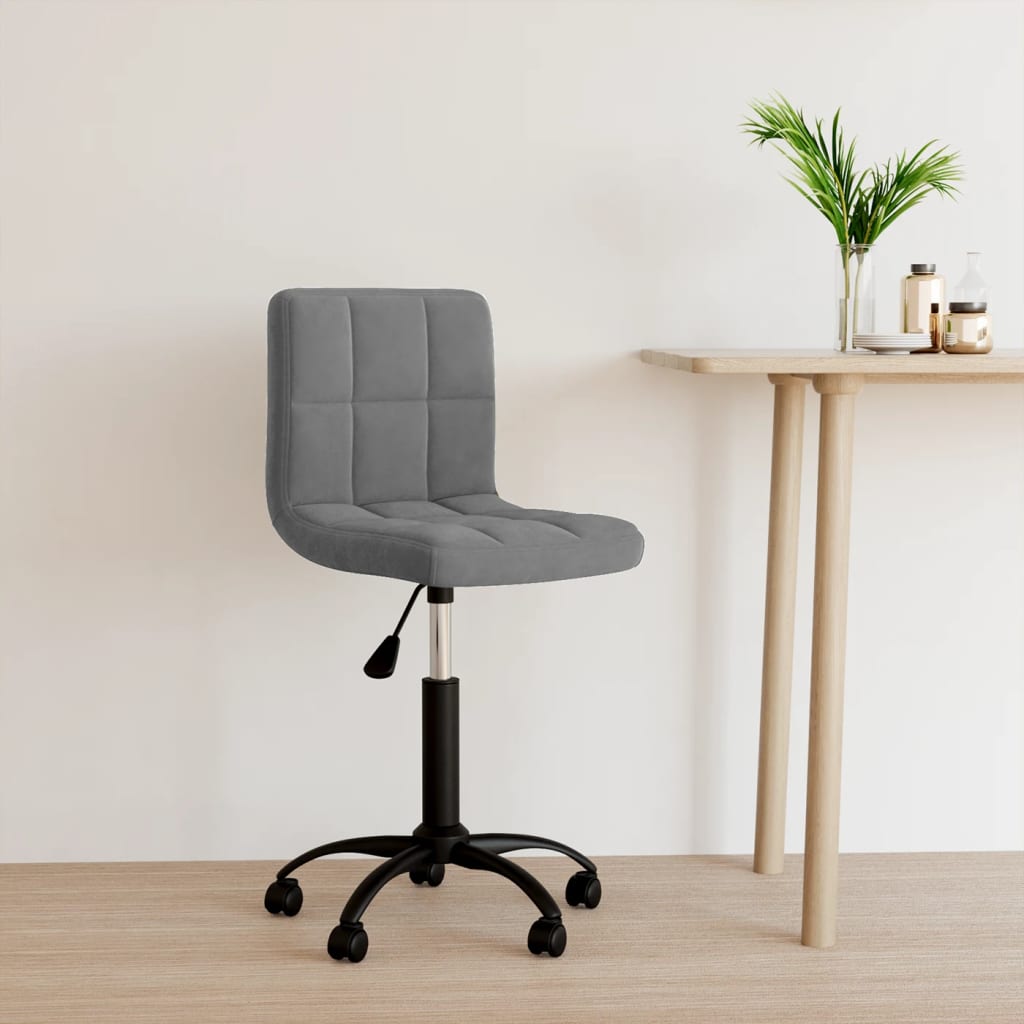 vidaXL Chaise de bureau pivotante velours gris foncé