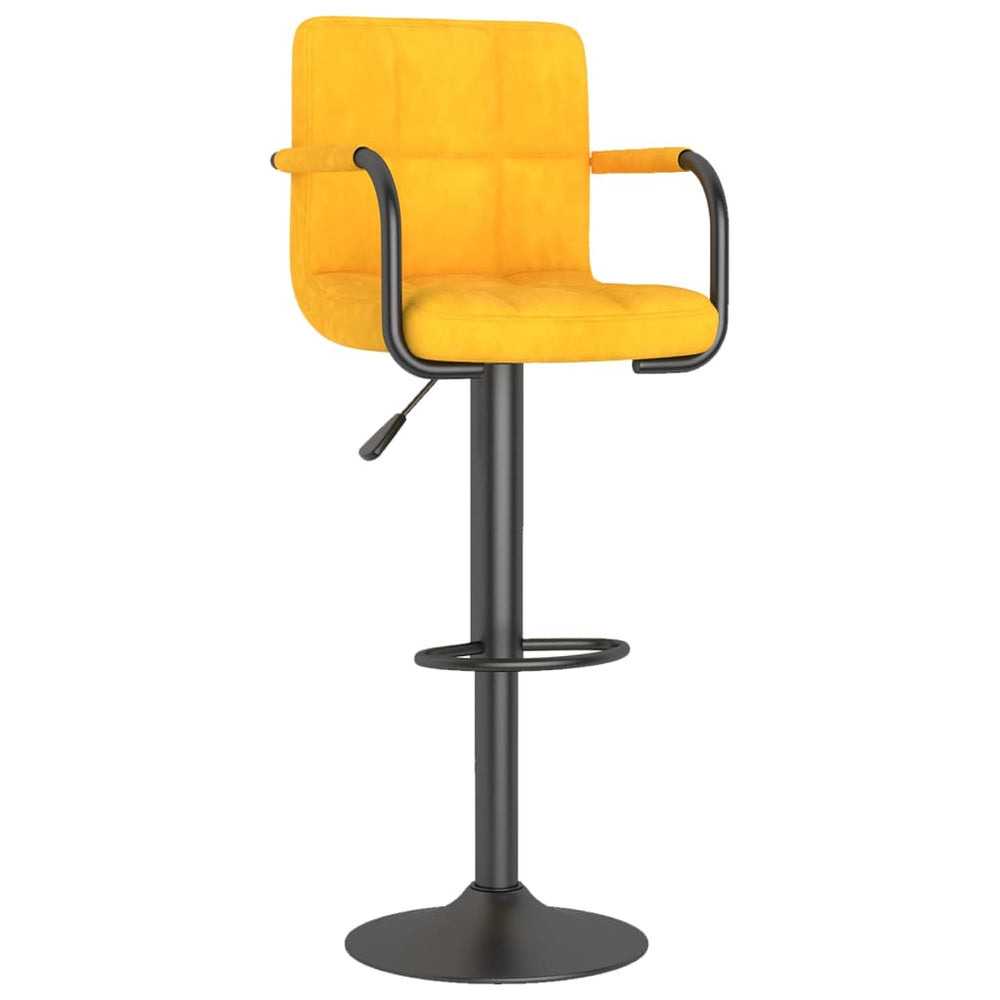 Senfgelber Samt Barhocker