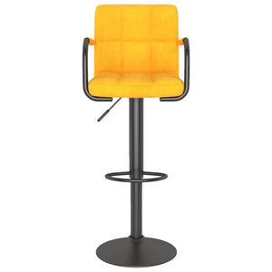 Senfgelber Samt Barhocker