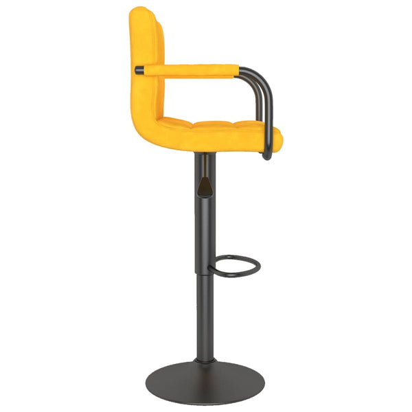 Senfgelber Samt Barhocker