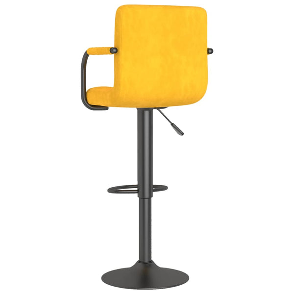 Senfgelber Samt Barhocker