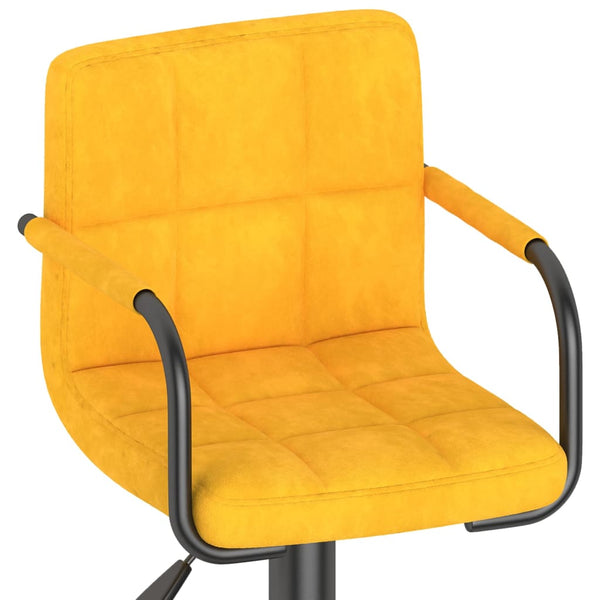 Senfgelber Samt Barhocker