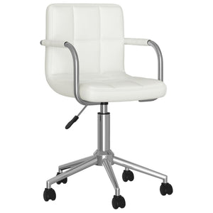 vidaXL Chaise de bureau pivotante blanche en similicuir