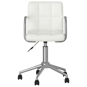 vidaXL Chaise de bureau pivotante blanche en similicuir
