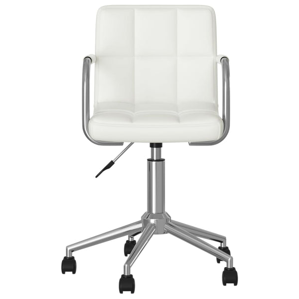 vidaXL Chaise de bureau pivotante blanche en similicuir