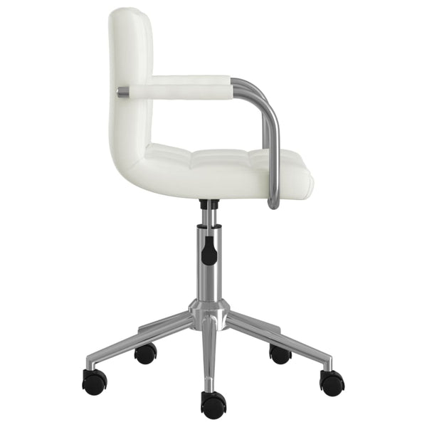 vidaXL Chaise de bureau pivotante blanche en similicuir
