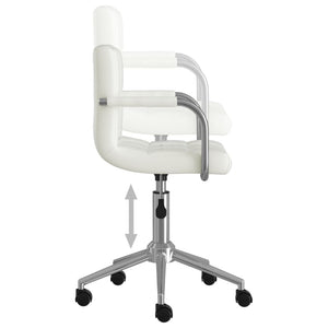 vidaXL Chaise de bureau pivotante blanche en similicuir