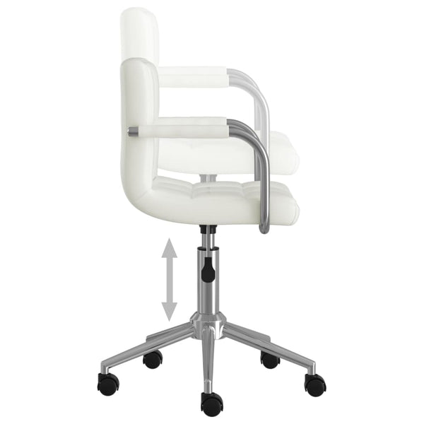 vidaXL Chaise de bureau pivotante blanche en similicuir