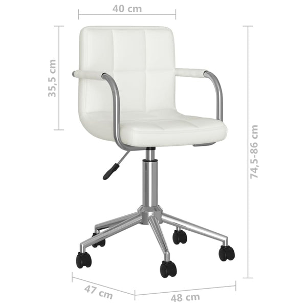 vidaXL Chaise de bureau pivotante blanche en similicuir
