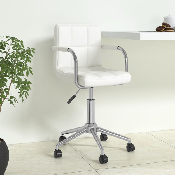 vidaXL Chaise de bureau pivotante blanche en similicuir