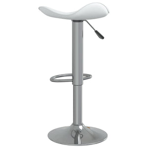 vidaXL Tabouret de bar Blanc Acier chromé et similicuir